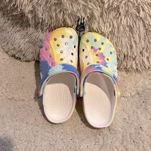 Tie dye crocs NWT